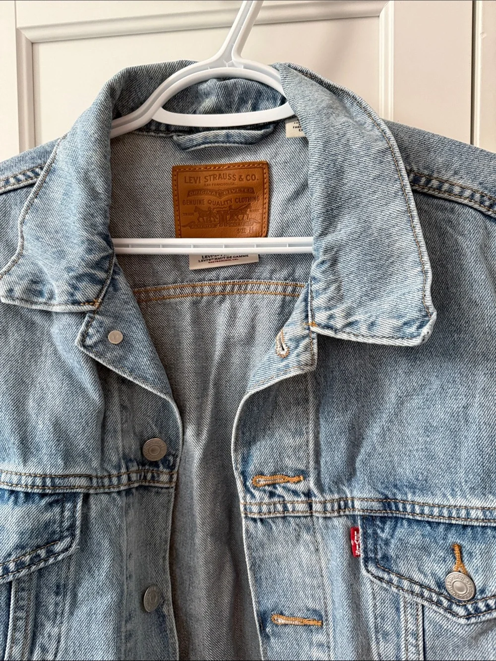 Levi's Light Wash Denim Jacket in Pale Blue - Picture 4 of 5